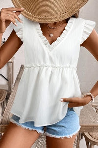 The Tess Ruffle Tank