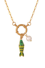 Load image into Gallery viewer, Colorful Enamel Fish Necklace with Pearl