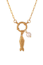 Load image into Gallery viewer, Colorful Enamel Fish Necklace with Pearl