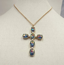 Load image into Gallery viewer, AB Crystal Cross Necklace