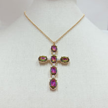 Load image into Gallery viewer, AB Crystal Cross Necklace