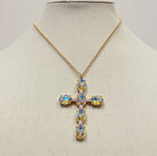 Load image into Gallery viewer, AB Crystal Cross Necklace