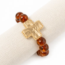 Load image into Gallery viewer, Hammered Cross Bracelet