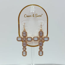 Load image into Gallery viewer, Crystal Cross Earrings