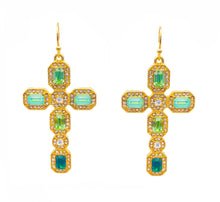 Load image into Gallery viewer, Crystal Cross Earrings