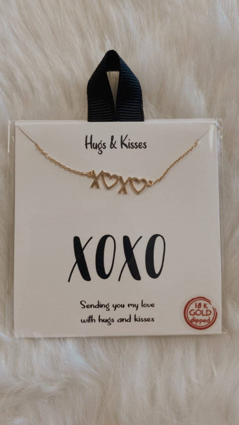 Hugs and Kisses Card Necklace